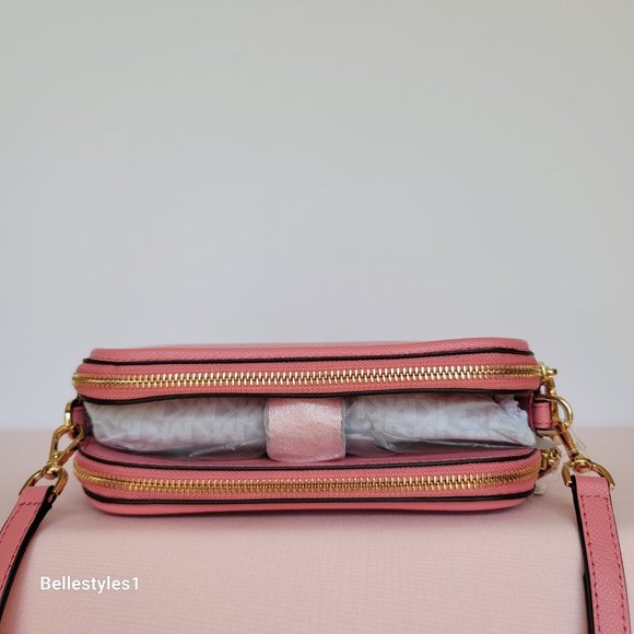 MICHAEL KORS Houston Large Crossgrain Leather Crossbody-Tea Rose color🎈⭐$138. - Picture 11 of 16
